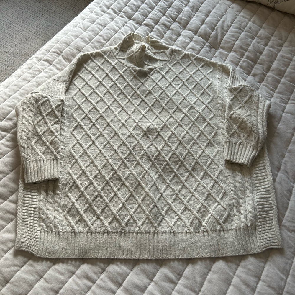 Mersea cream sweater - cute design on front - one size